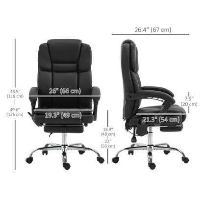 Massage Office Chair, Reclining Executive Chair with Vibration, Footrest, High Back, Black Massage Chairs at Gallery Canada