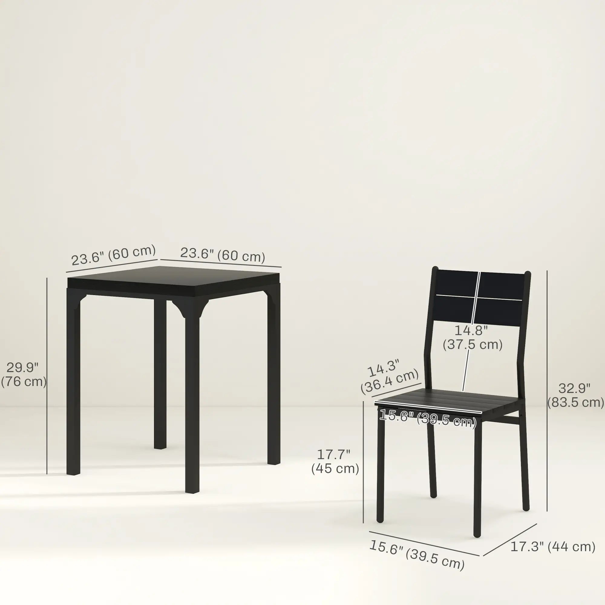 Dining Table Set for 2, 3 Piece Kitchen Table and Chairs, Black Dining Table Sets at Gallery Canada