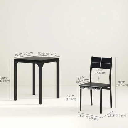 Dining Table Set for 2, 3 Piece Kitchen Table and Chairs, Black Dining Table Sets at Gallery Canada