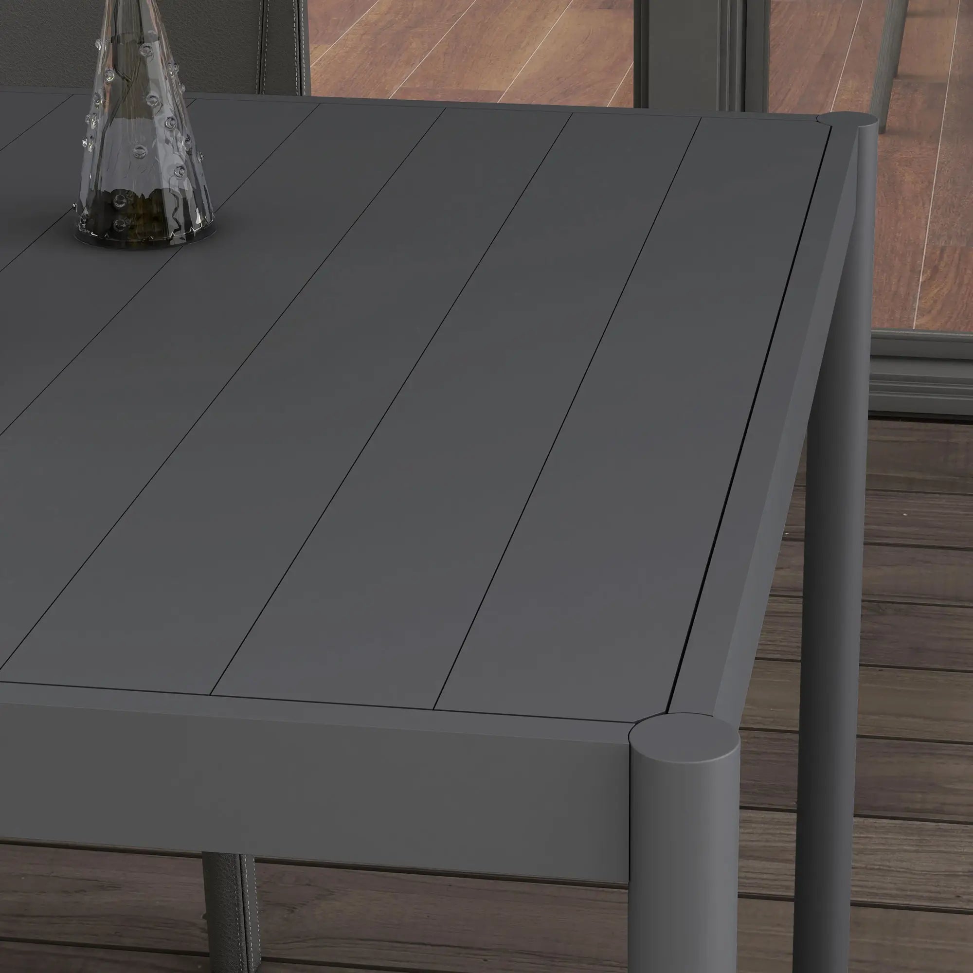 Outdoor Dining Table, Aluminum Frame, Garden Table, 57