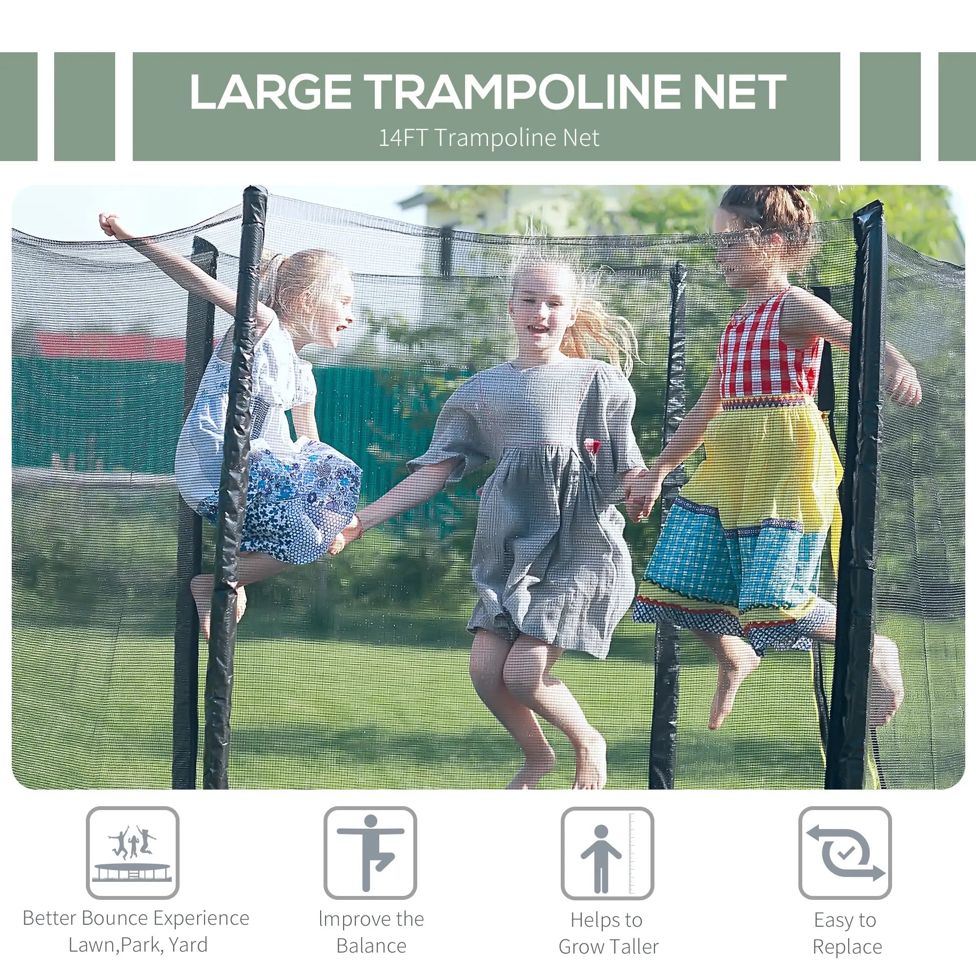 14' Round Trampoline Enclosure Safety Net, Replacement Part Trampolines at Gallery Canada