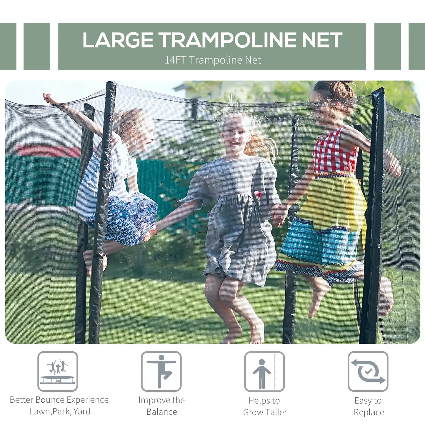 14' Round Trampoline Enclosure Safety Net, Replacement Part Trampolines at Gallery Canada