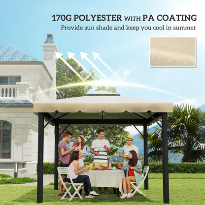 10' X 10' Gazebo Replacement Canopy Top, Vented Roof Patio Cover, Beige Gazebo Canopy Replacement at Gallery Canada