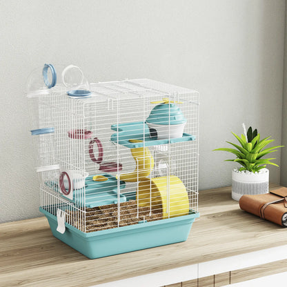 3-Level Hamster Cage With Exercise Wheel, Play Tube, Water Bottle, Blue Hamster Cages at Gallery Canada