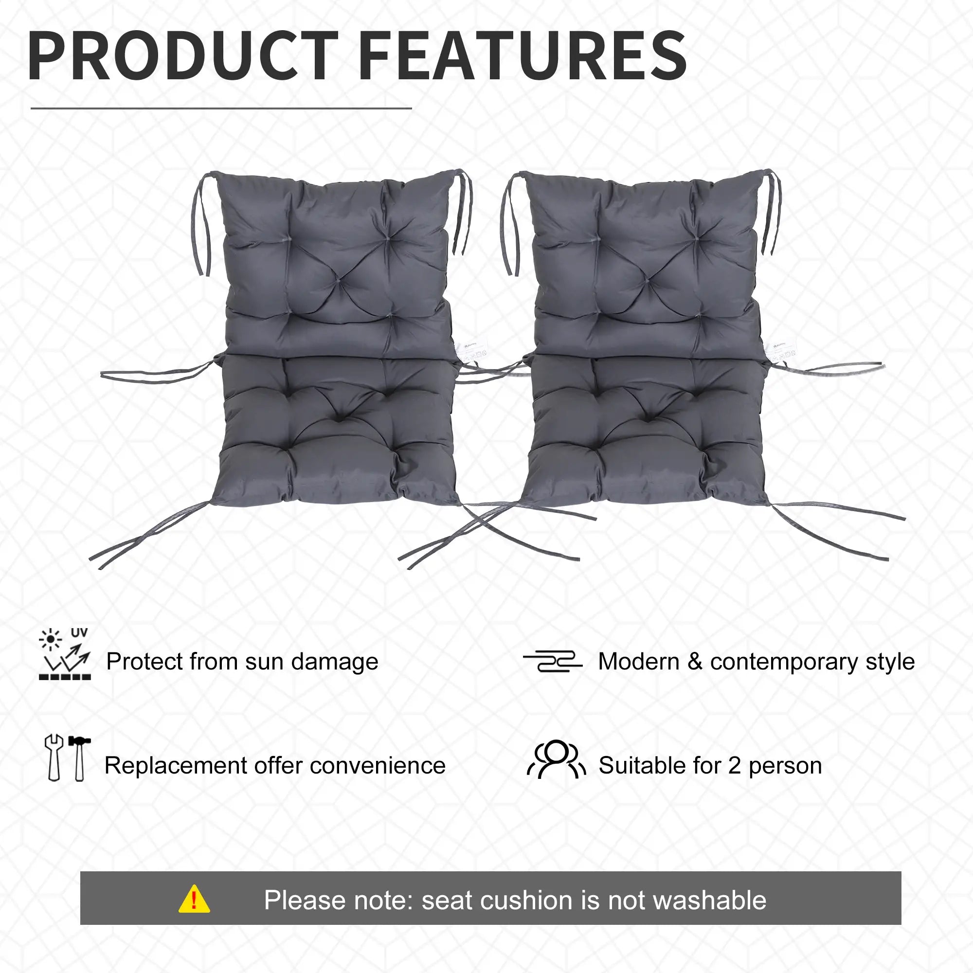 Patio Chair Cushions, Set of 2, 39