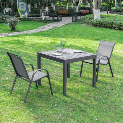 Extendable Metal Outdoor Dining Table, 4-6 Person, Rectangular, Grey Patio Dinning Tables at Gallery Canada