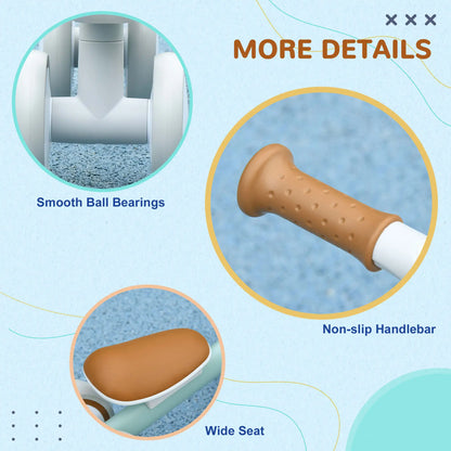 Toddler Balance Bike, Adjustable Seat, Removable Basket, 4 Silent Wheels, Green Riding & Rocking Toys at Gallery Canada