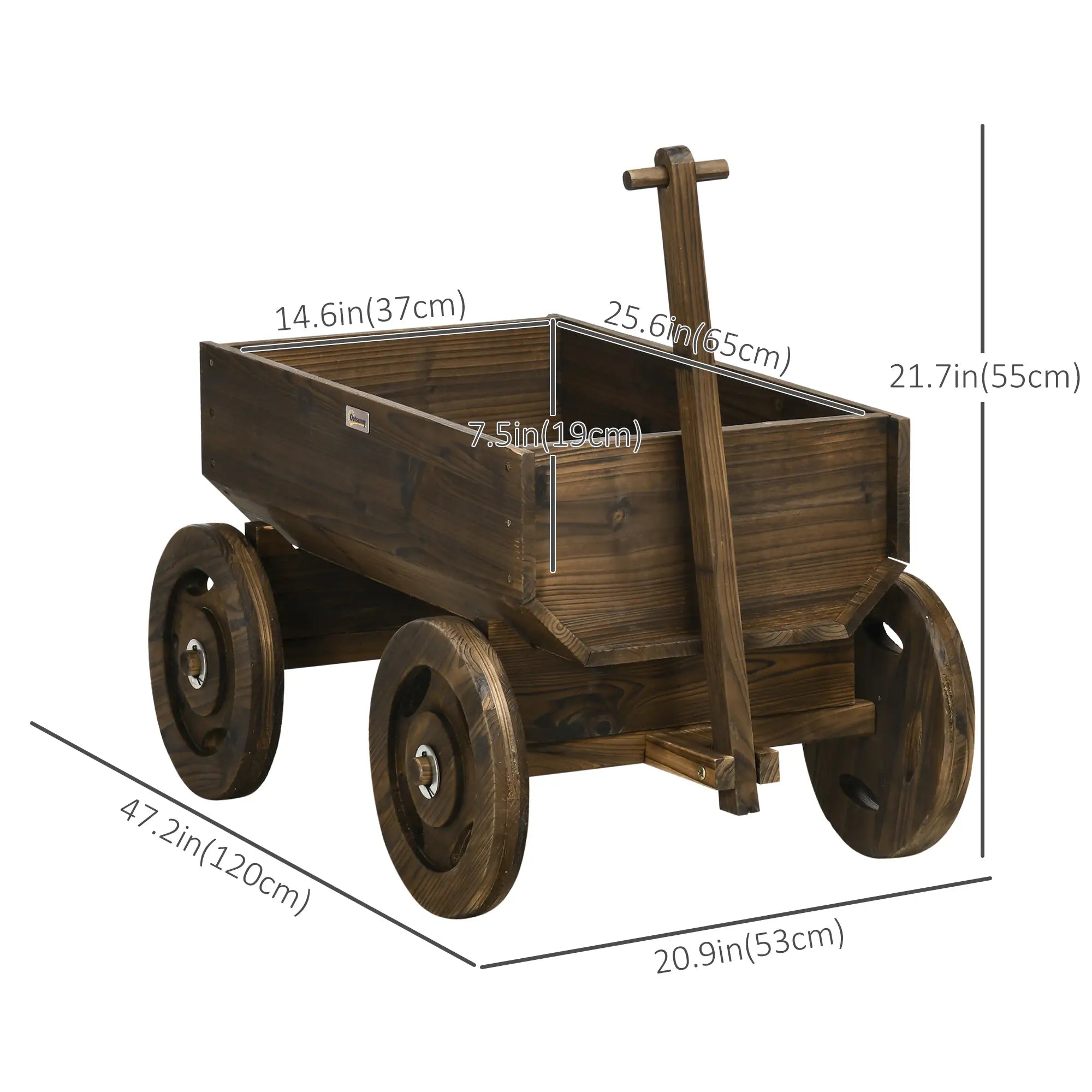 Wooden Raised Garden Bed, Flower Cart With Wheels, Outdoor Planters Wooden Planter Boxes at Gallery Canada