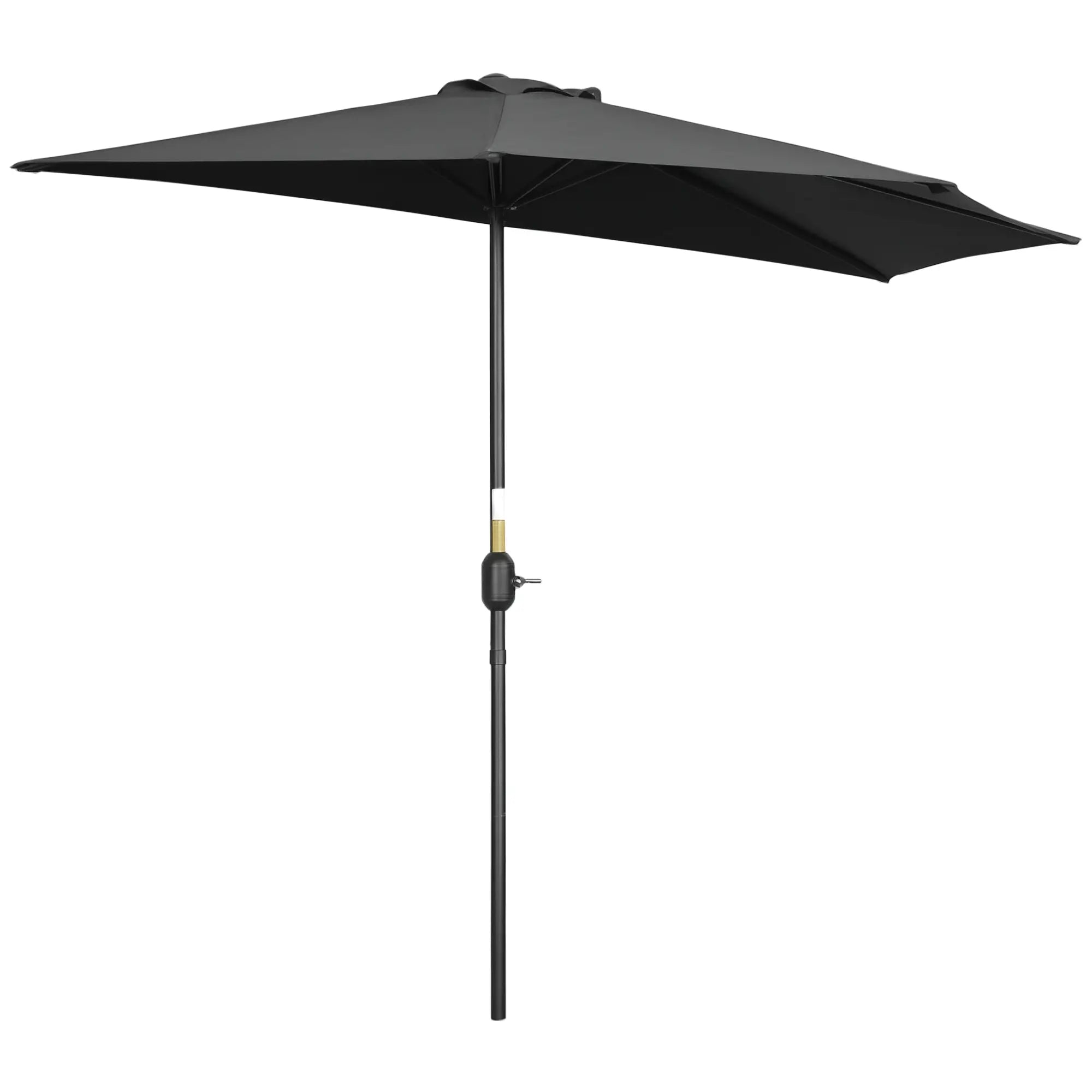 9ft Half Round Outdoor Umbrella, Patio Sun Shade, 5 Ribs, Black Sun Umbrellas at Gallery Canada