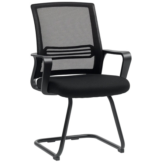 Ergonomic Desk Chair No Wheels, Padded Mesh Office Chair, Black Task Chairs at Gallery Canada