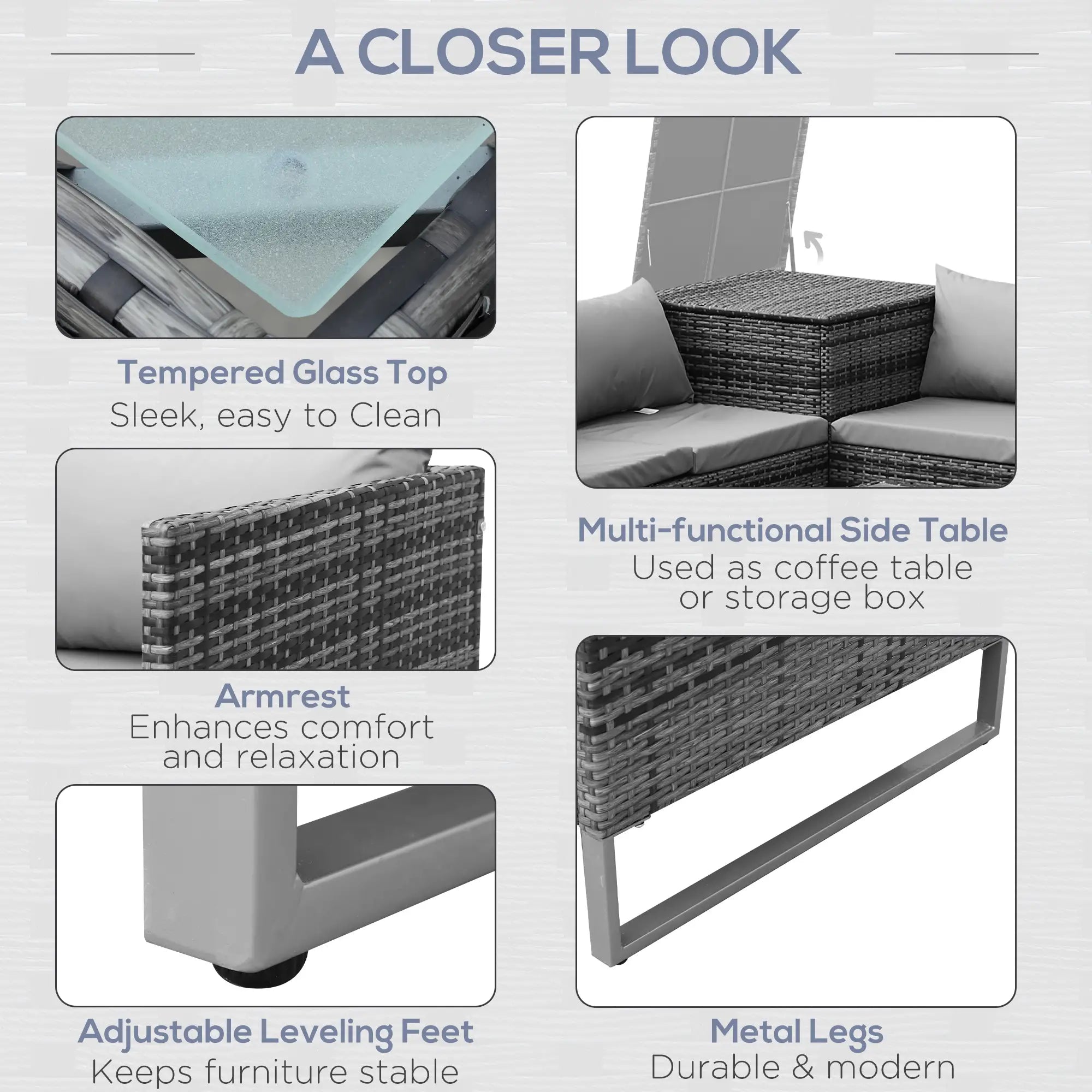 4 Piece Patio Furniture Set, Coffee Table, Corner Table, Backyard, Porch Patio Furniture Sets at Gallery Canada