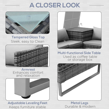 4 Piece Patio Furniture Set, Coffee Table, Corner Table, Backyard, Porch Patio Furniture Sets at Gallery Canada