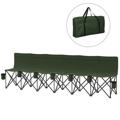 6 Seat Folding Camping Chair, Cup Holder, Carrying Case, Dark Green Picnic Tables & Camping Chairs Dark Green at Gallery Canada