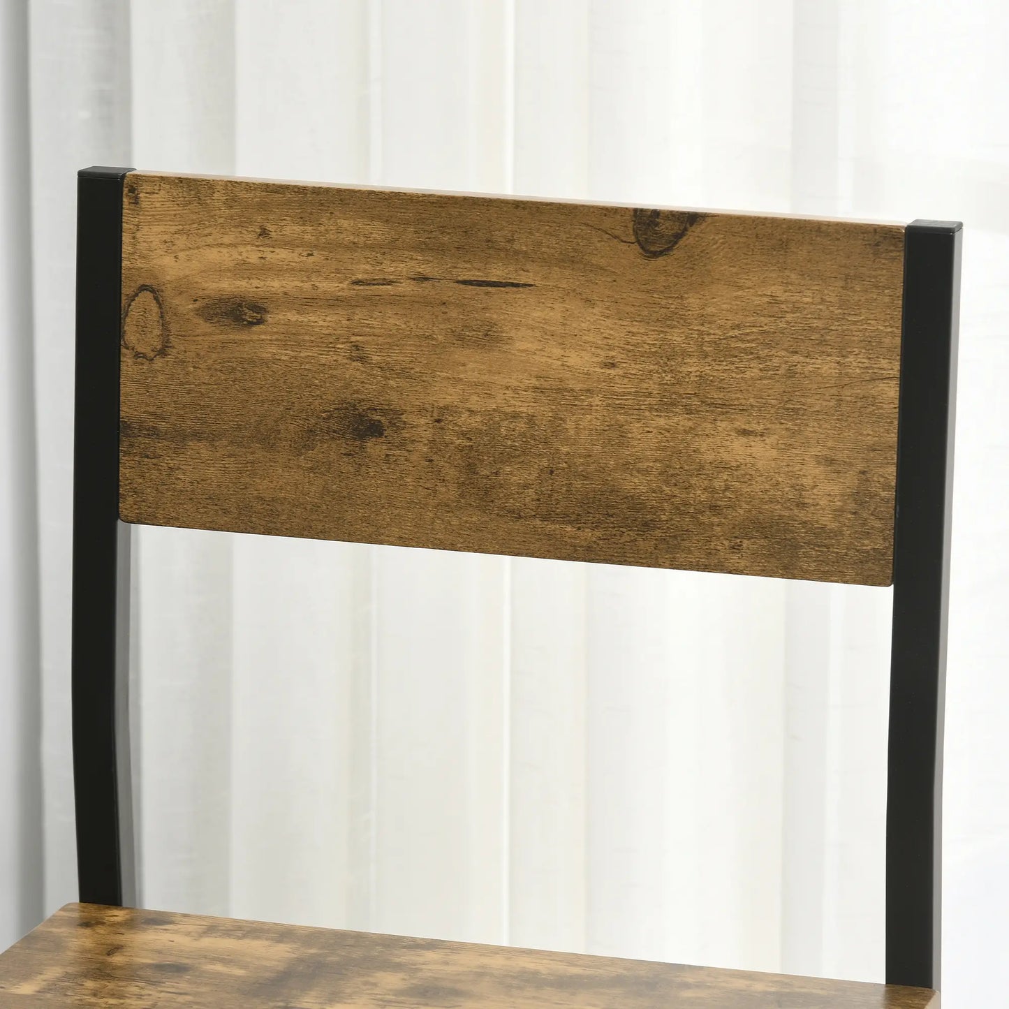 Industrial Bar Table Set, 3 Piece, 2 High Back Stools, Rustic Brown Bar Sets at Gallery Canada