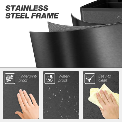 Dual Garbage Bin, Soft Close Trash Can, 2 x 20 Liter, Black Household Supplies at Gallery Canada