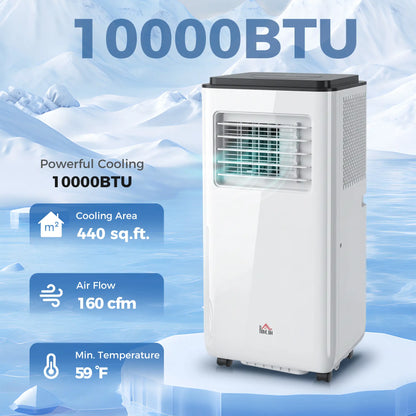 10,000 BTU Mobile Air Conditioner, 440 Sq. Ft., Dehumidifier Fan, White Air Conditioner at Gallery Canada