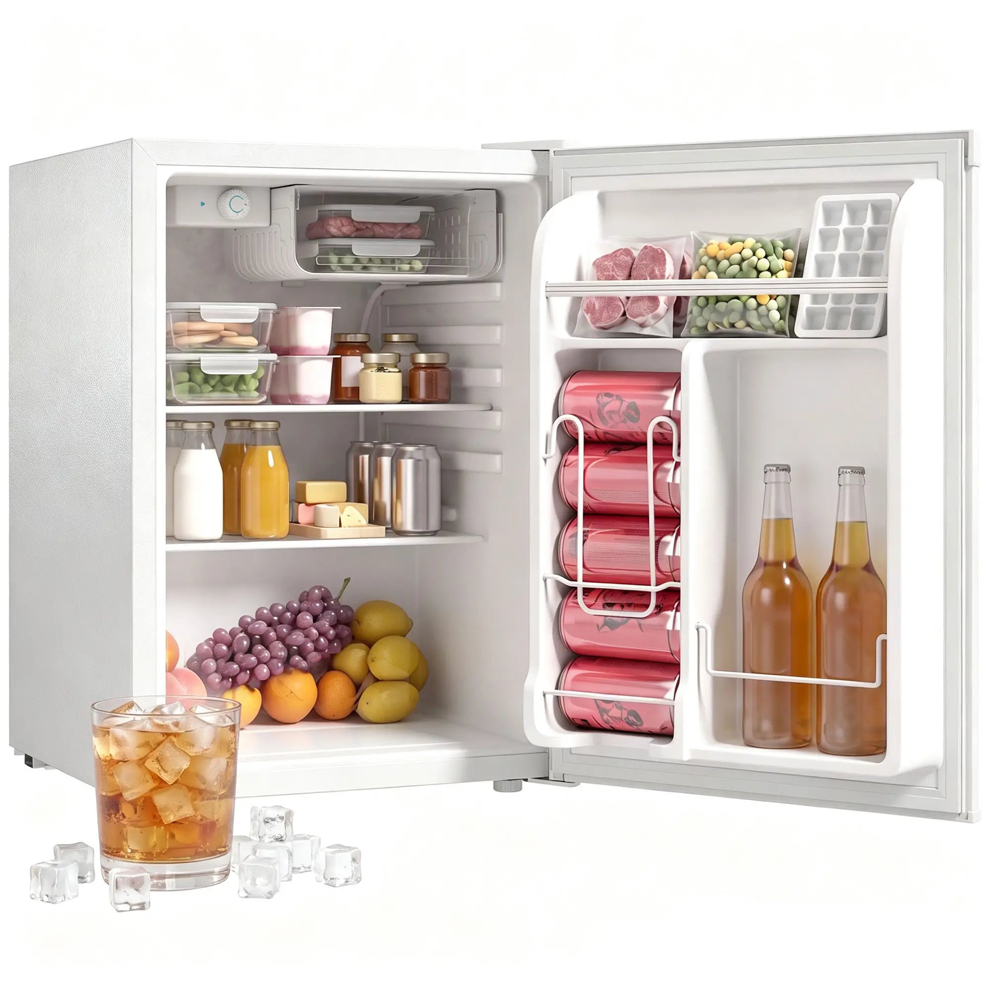 2.6 Cu Ft Mini Fridge, Compact Refrigerator, White Small Kitchen Appliances at Gallery Canada