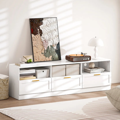 TV Stand with Storage, Entertainment Center, 85 Inch, White TV Stands at Gallery Canada