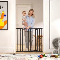 Pet Gate 30-40" W, Auto-Close, Two-Way Open, Pressure Mounted