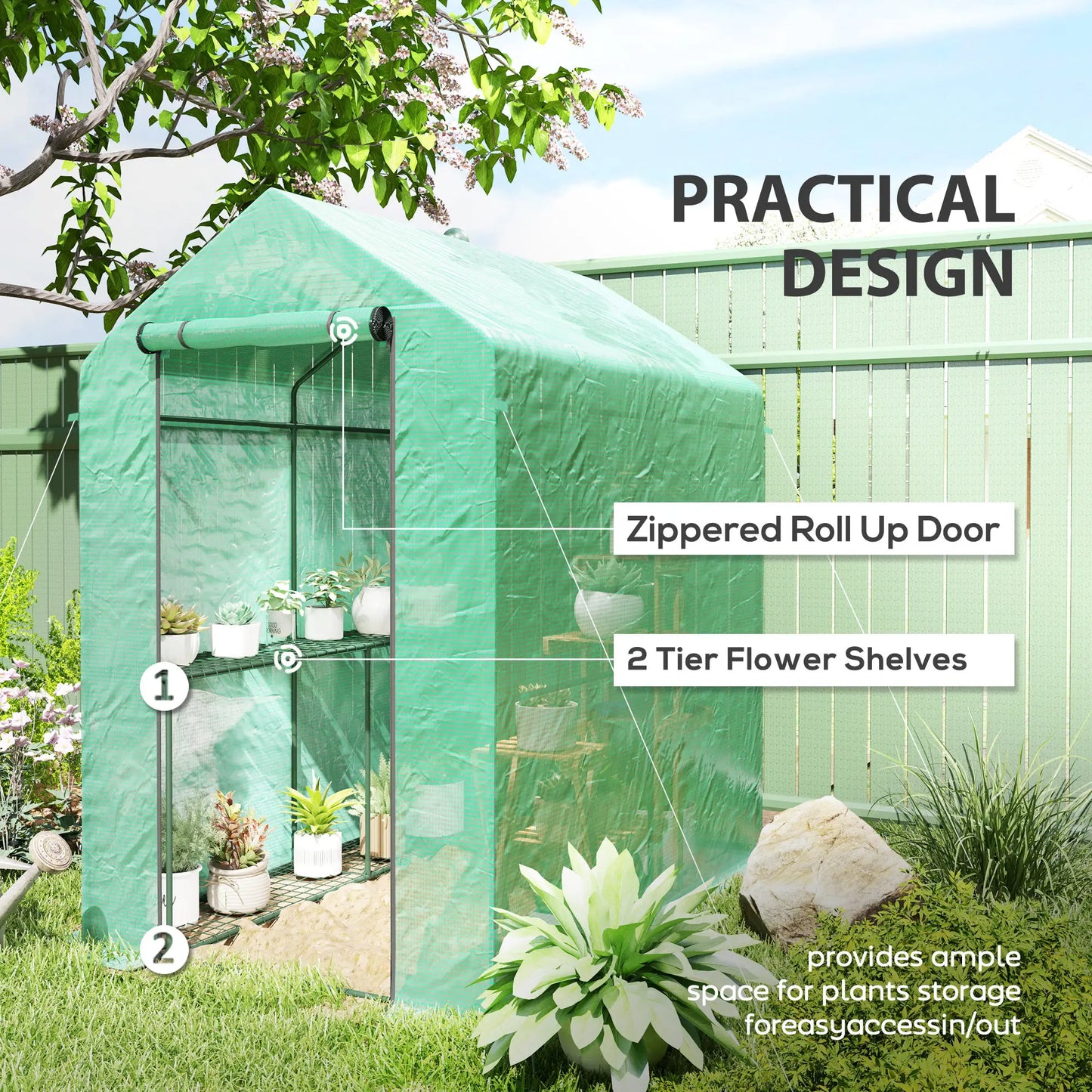 Walk-in Greenhouse, 73" x 47" x 75", Portable Plant House, Green Walk In Greenhouses at Gallery Canada