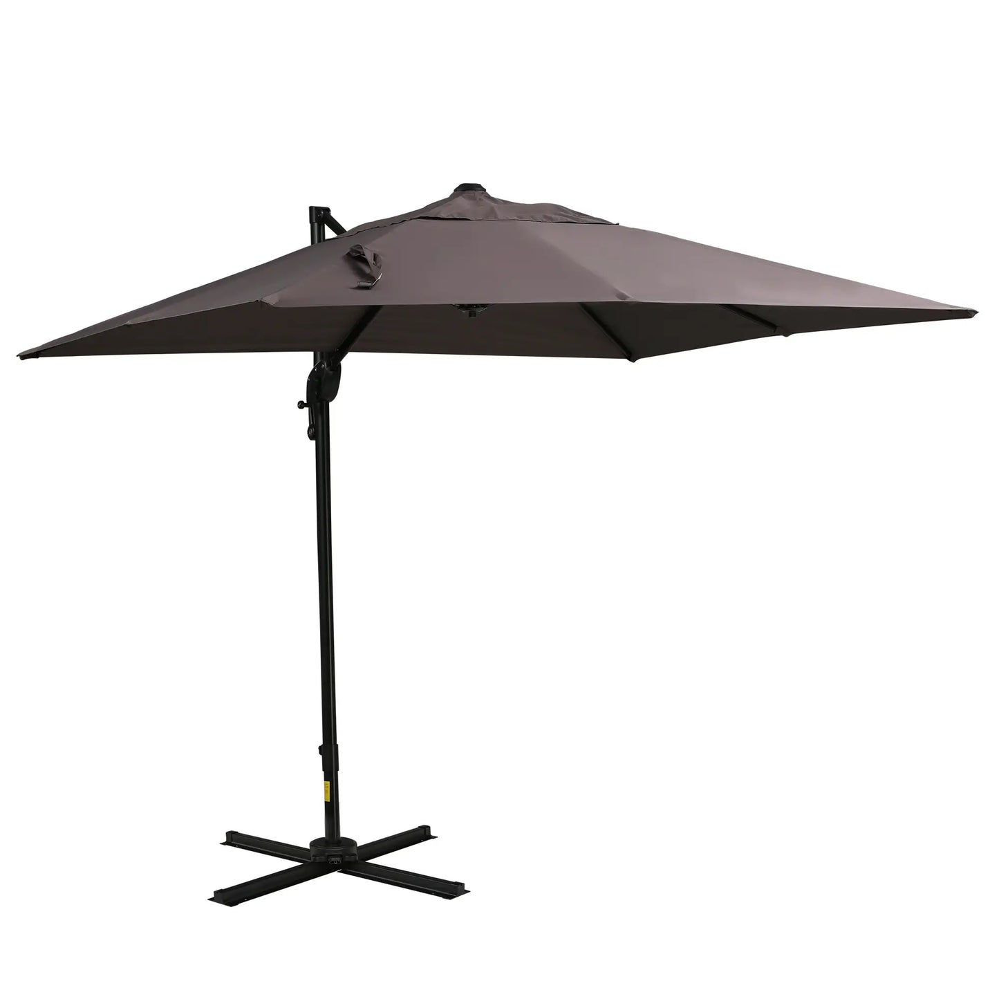 8'x8' Square Patio Hanging Offset Umbrella, Light Brown Offset Cantilever Umbrellas Light Brown at Gallery Canada