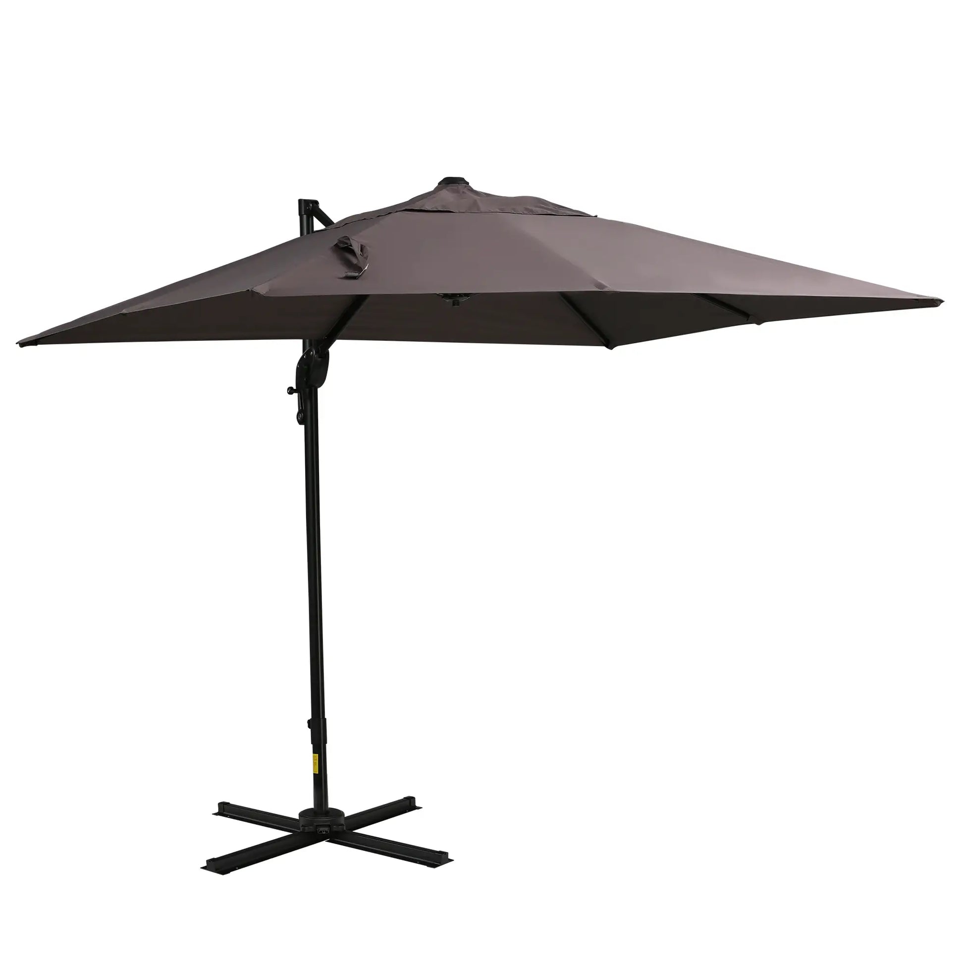 8'x8' Square Patio Hanging Offset Umbrella, Light Brown Offset Cantilever Umbrellas Light Brown at Gallery Canada