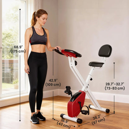 Foldable Indoor Bike, 8 Level Magnetic Resistance, Cardio Exercise, Red Exercise & Stationary Bikes at Gallery Canada