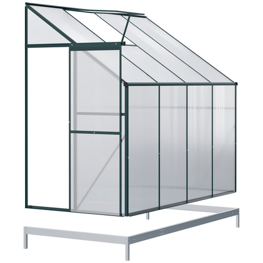 Walk-In Garden Greenhouse Aluminum Polycarbonate with Roof Vent for Plants Herbs Vegetables 8' x 4' x 7' Silver at Gallery Canada