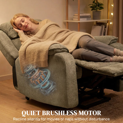 Power Recliner Chair, Massage, Electric Lift, 2 Memory Positions, Brown Electric Power Lift Chairs at Gallery Canada