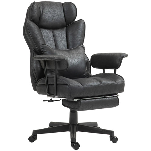 Big and Tall Office Chair with Foot Rest, 400LBS, High Back, Black