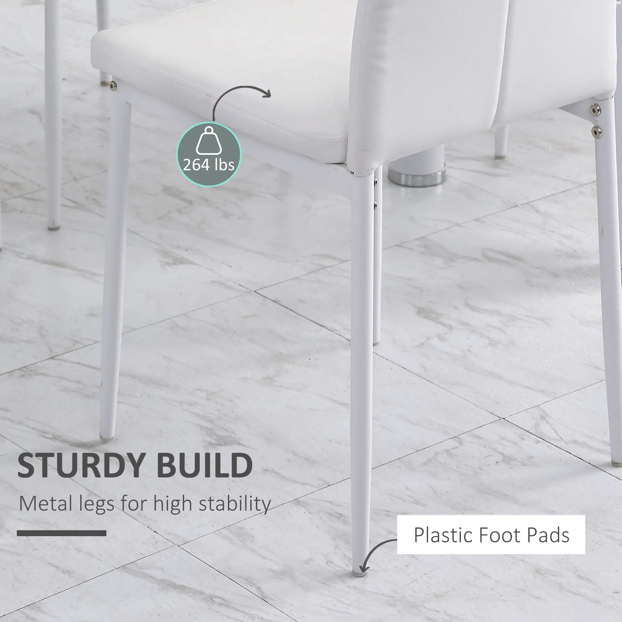 Modern Dining Chairs, Set of 4, Button Tufted High Back, White Bar Stools at Gallery Canada