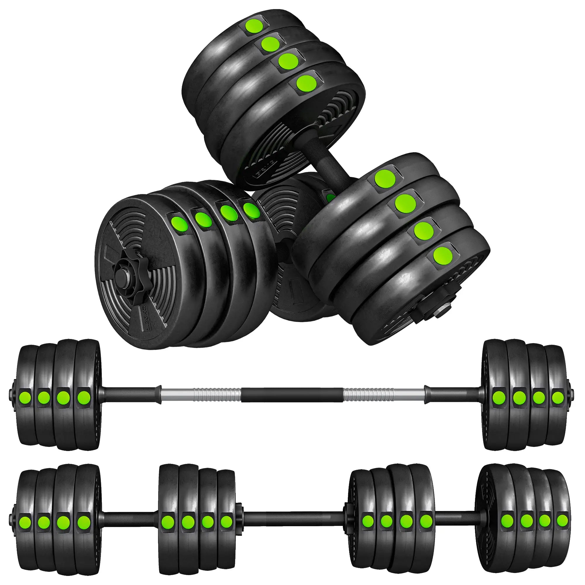 66LBS Adjustable Barbell Dumbbells Set, Non-Slip Handles, Home Gym Dumbbells & Barbells at Gallery Canada
