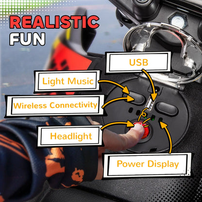 12V Kids Electric Motorcycle, Battery-Powered Dirt Bike, Training Wheels, Yellow Electric Ride On Toys at Gallery Canada