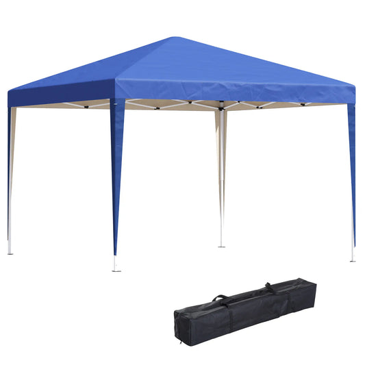 10 x 10ft Folding Pop Up Tent, Outdoor Gazebo Canopy, Blue