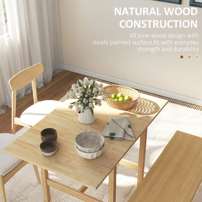 Solid Wood Kitchen Table, Farmhouse Drop Leaf, Folding Dining Table, Nature Wood Dining Tables at Gallery Canada