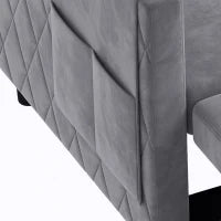 52" Velvet Sofa Bed, Pull Out Sleeper, USB Ports, Dark Grey