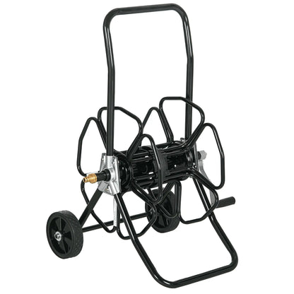 5/8" Hose Reel Cart, 98 ft, Garden Water Hose with Wheels, Black Garden Accessories at Gallery Canada