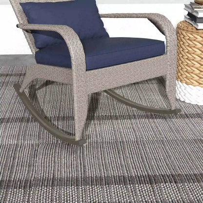 Adirondack Chair, Outdoor Wicker Rocking Chair, Dark Blue Patio Chairs at Gallery Canada