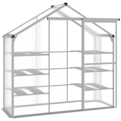 6.3' x 2.3' x 6.1' Outdoor Walk-In Greenhouse, 3-Tier Shelves, Polycarbonate, Aluminum Frame Walk In Greenhouses Silver Frame at Gallery Canada