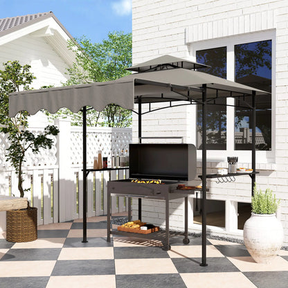 8' x 5' Grill Gazebo, Double Tiered, Light Grey BBQ Grill Gazebos at Gallery Canada