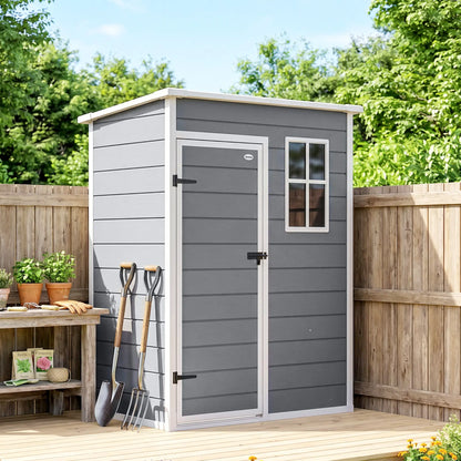 5 x 3FT Garden Shed, Outdoor Storage with Lockable Door, Window, Vent, Grey Sheds at Gallery Canada