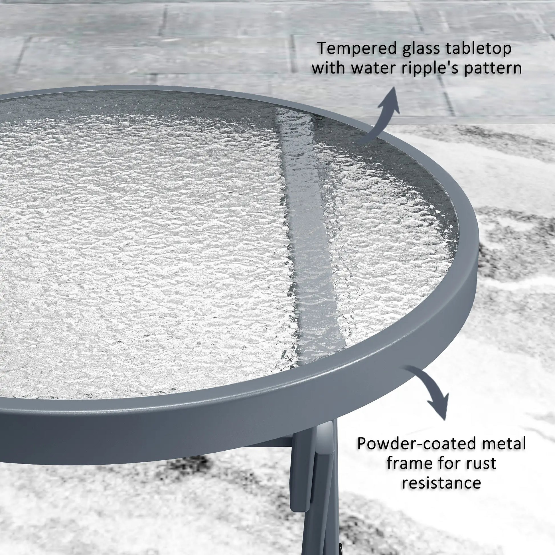 3 Pc Outdoor Bistro Set, Folding Patio Table and Chairs, Tempered Glass Tabletop Bistro Sets at Gallery Canada