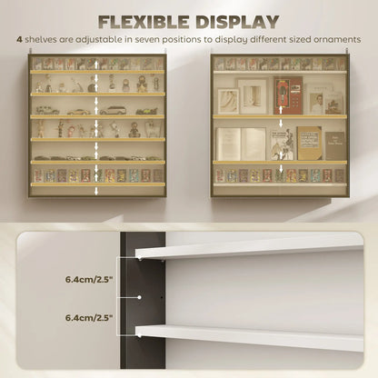 7-Tier Glass Display Cabinet, Black And White Display Bookshelves at Gallery Canada