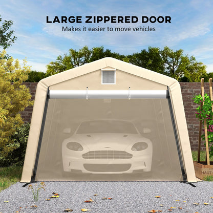 11' x 20' Portable Garage, Heavy Duty Carport Canopy, Khaki Car Shelters at Gallery Canada