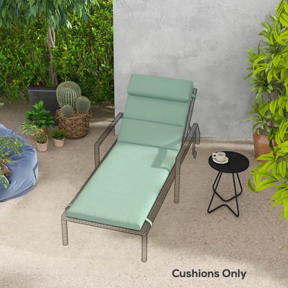 Patio Chaise Lounge Chair Cushion, With Headrest And Ties, Green Patio Chair Cushions at Gallery Canada