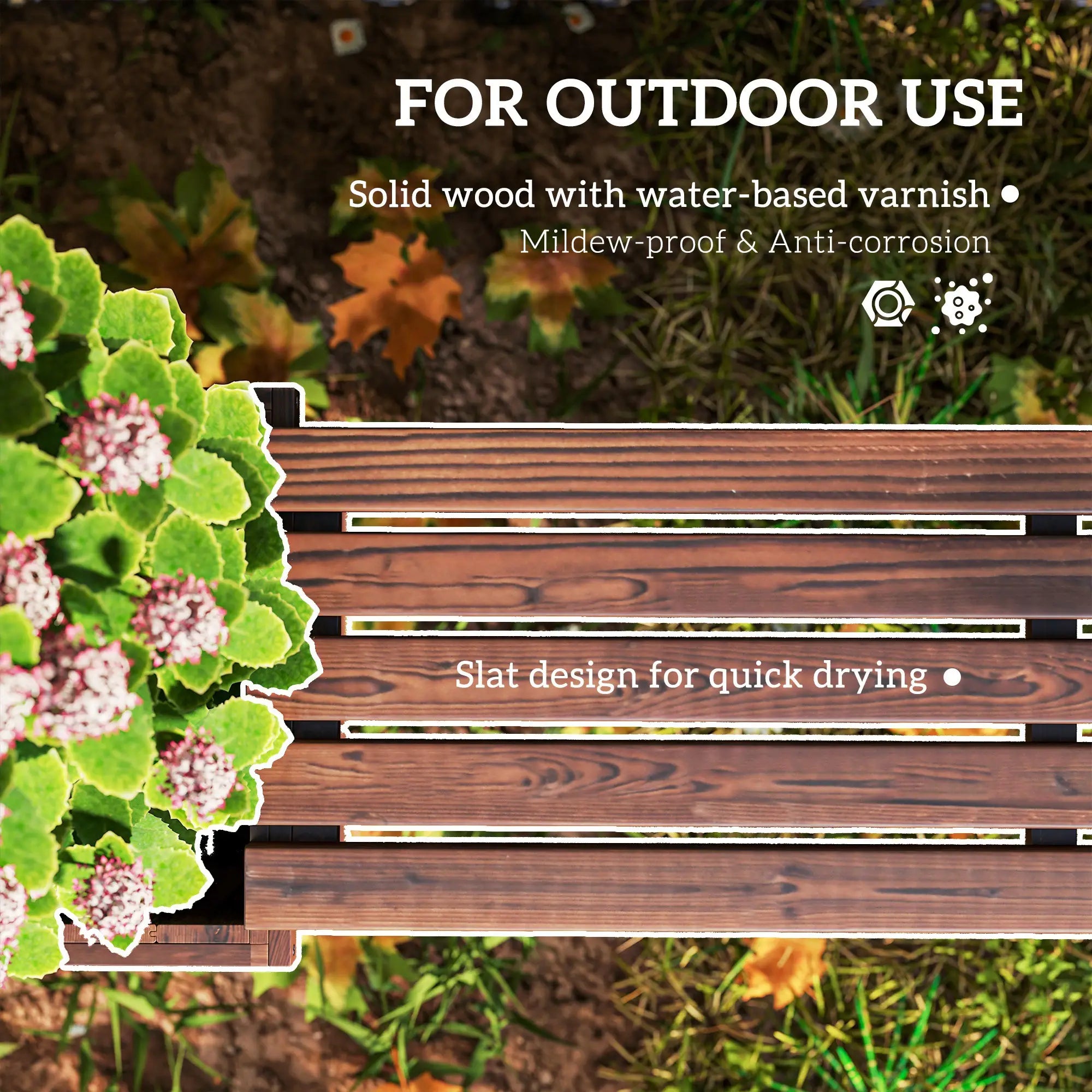 Raised Garden Bed Bench Planter, 69.25