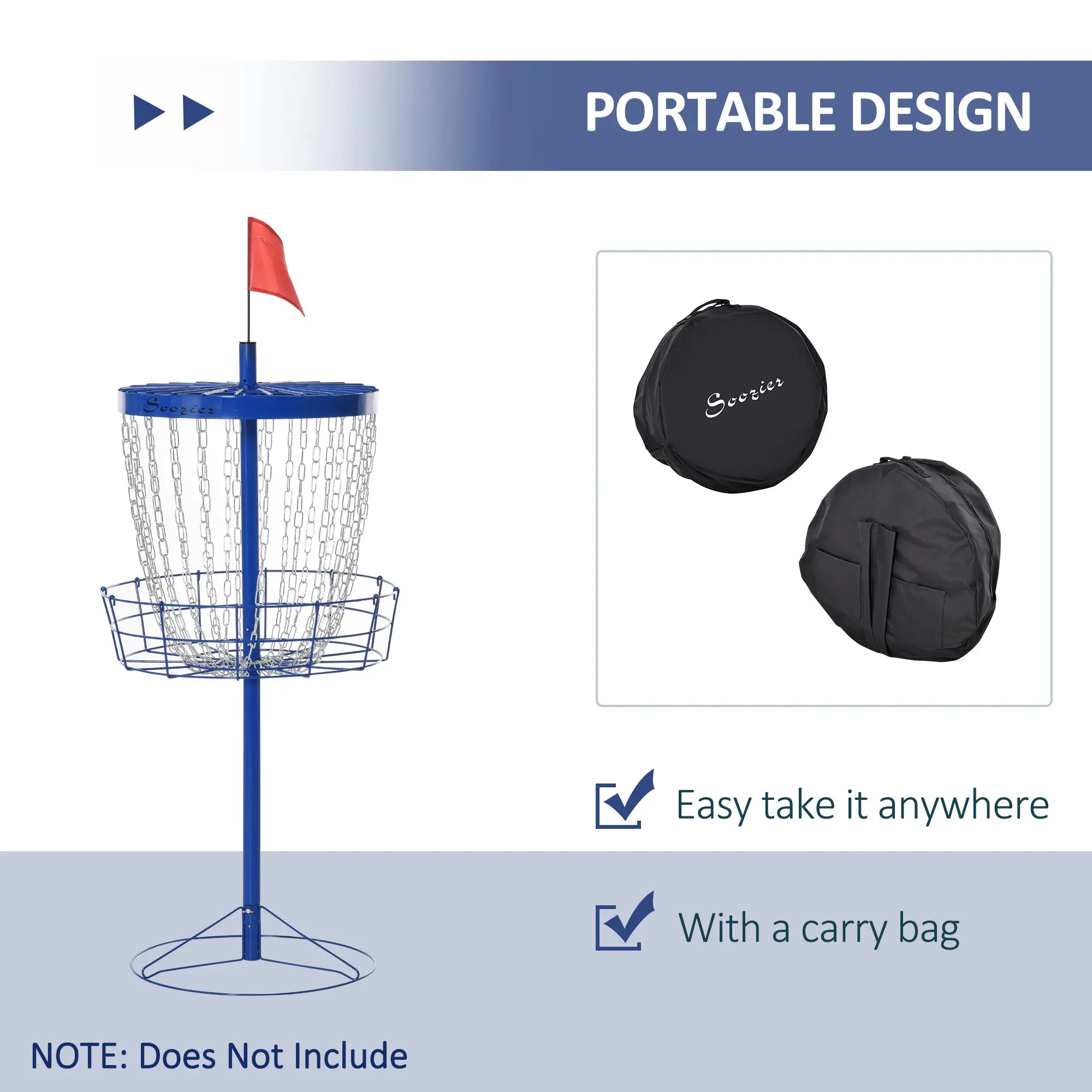 24-Chain Portable Disc Golf Basket, Easy Assembly, Lightweight, Deep Blue Baseball at Gallery Canada