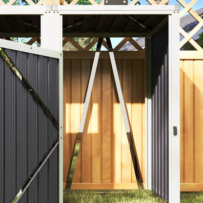 Double Garbage Bin Shed, Lockable Outdoor Storage, Dark Grey Sheds at Gallery Canada