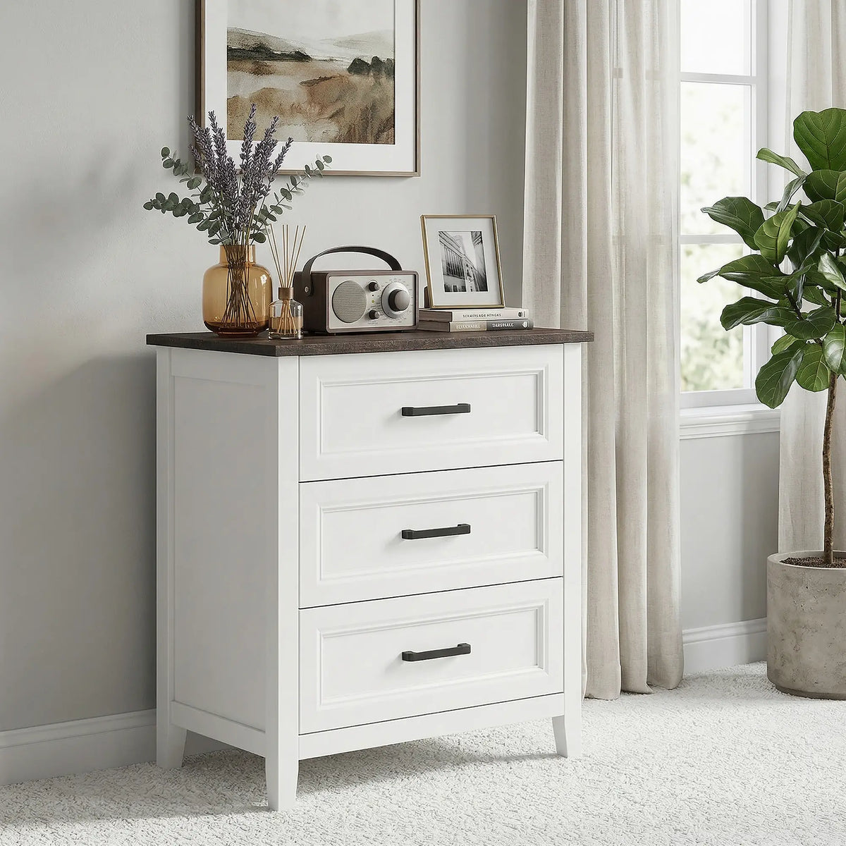 3 Drawer Dresser Chest For Bedroom Storage Chest Of Drawers