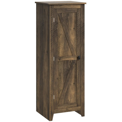48" Farmhouse Kitchen Pantry Cabinet, Adjustable Shelves, Brown Kitchen Pantry Cabinets Brown with Wood Grain Effect at Gallery Canada